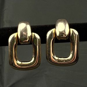 80’s Vintage Square Statement Gold Earrings